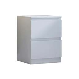 Rackhams Carlton 2 Drawer Bedside Table Cabinet in Matt White - White - thumbnail 3