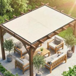 Rackhams Sun Shade Sail with UV Protection - 3.6 x 3 m - Beige - thumbnail 2