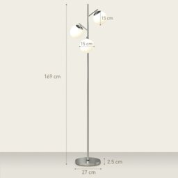 Rackhams Modern Tree Floor Lamp with 3 Light, for Living Room Bedroom, Silver - Silver - thumbnail 4
