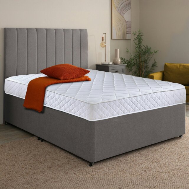 Rackhams Cooltouch Plus Diamond Essentials Foam Free Pinna-Coil Mattress - White - 1 - 4ft Small Double Mattress (120cm x 190cm) - image 1