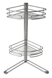 Rackhams 2 Tier Non Rust Corner Free Standing Shelf Storage Shower Bath Caddy Organiser Rack