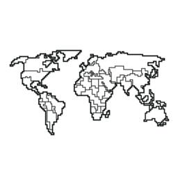 Rackhams Modern Metal Wall Art World Map Theme Home Ornament Decorative Minimalist Design Hanging Wall Sculpture, Black - Metal - Black