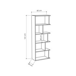 Rackhams Tapi Modern Tall Bookcase Wall Mounted Set of 2 with 5 Tiers and 15 Compartments Anthracite Grey 124 x 29 x 159 cm - Anthracite Grey - thumbnail 4