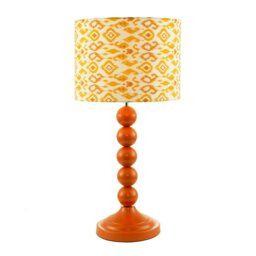 Rackhams Chic Orange Table Lamp with Aztec Style Yellow and Orange Fabric Shade - thumbnail 2