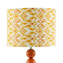 Rackhams Chic Orange Table Lamp with Aztec Style Yellow and Orange Fabric Shade - thumbnail 4