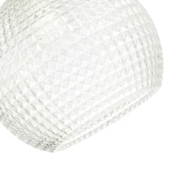 Rackhams Modern Spherical Clear Glass Pendant Light Shade with Square Diamond Ridges - thumbnail 2