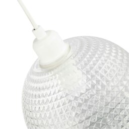 Rackhams Modern Spherical Clear Glass Pendant Light Shade with Square Diamond Ridges - thumbnail 5