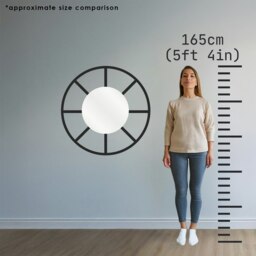 Rackhams Andromeda Modern 3D Metal Frame Round Mirror - 88.5cm x 88.5cm - Gold - thumbnail 2