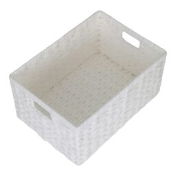 Rackhams White Paper Rope Rectangular Storage Basket - Small - thumbnail 3