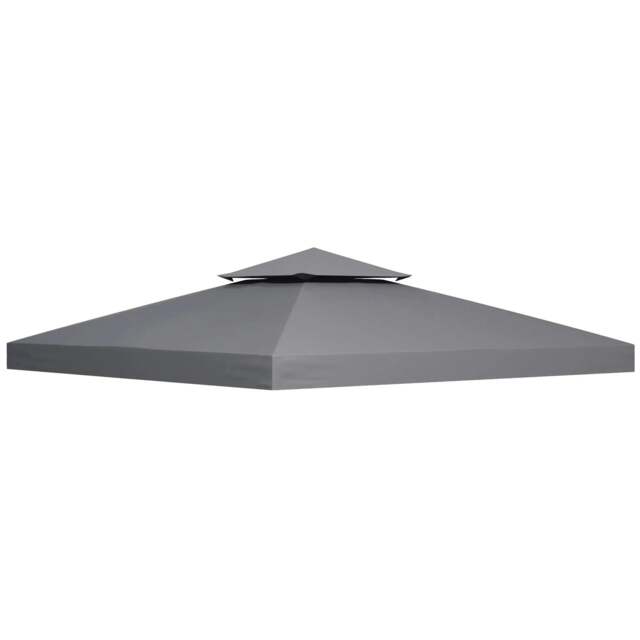 Rackhams 3(m) Gazebo Top Cover Double Tier Canopy Replacement Pavilion Roof Deep Grey - image 1