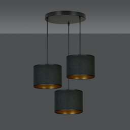 Rackhams HILDE Pendant lamp 3 x E27 Black with Black Shade - thumbnail 3