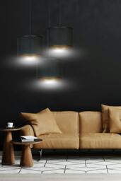 Rackhams HILDE Pendant lamp 3 x E27 Black with Black Shade - thumbnail 6