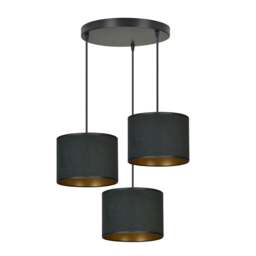 Rackhams HILDE Pendant lamp 3 x E27 Black with Black Shade