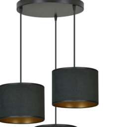 Rackhams HILDE Pendant lamp 3 x E27 Black with Black Shade - thumbnail 2