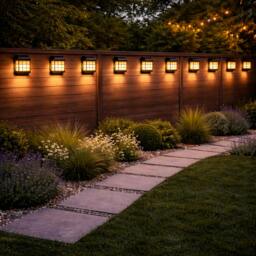 Rackhams Pack of 2 Solar Fence Lights – Lantern Style LED Wall Lights - thumbnail 6