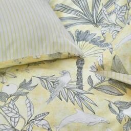 Rackhams Colony Palm Duvet Cover Set - Yellow - Double - Yellow - 50% Cotton/50% Polyester - thumbnail 3