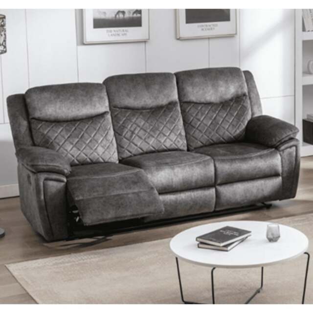 Rackhams Brianna Plush Fabric Reclining 3 Seater Sofa - image 1