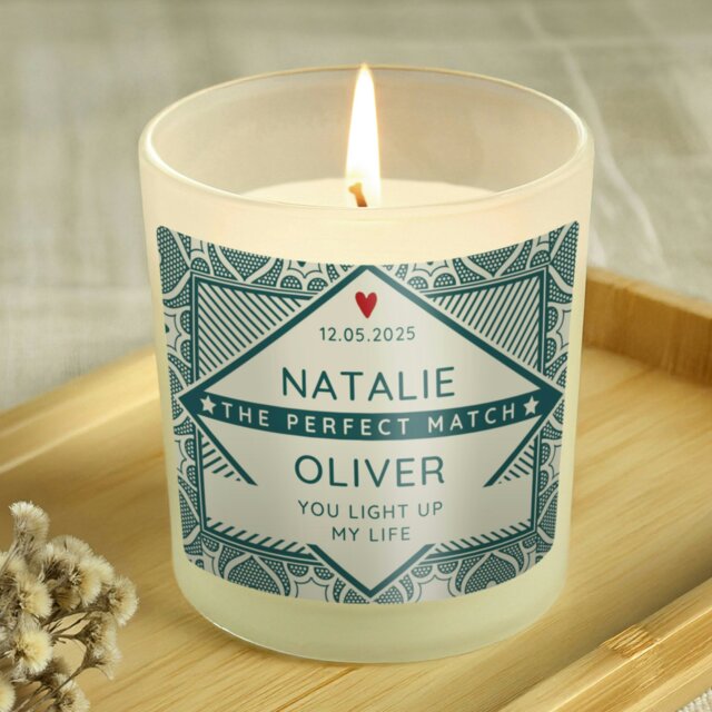 Rackhams Personalised The Perfect Match Scented Jar Candle - image 1