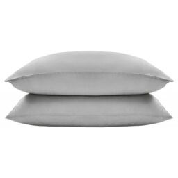 Rackhams Eucalyptus Silk Pillowcase Pair - Grey - Regular - Grey - Oxford - thumbnail 2