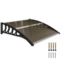 Rackhams Door Canopy Outdoor Awning Rain Shelter for Window Porch Clear - Brown - Triple - thumbnail 3