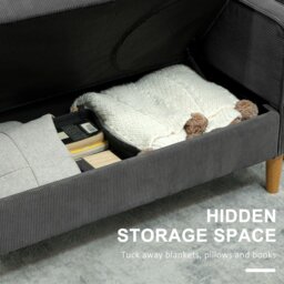 Rackhams 2 Seater Sofa with Under Seat Storage for Small Spaces - Grey - Polyester - 2 Seater - thumbnail 4