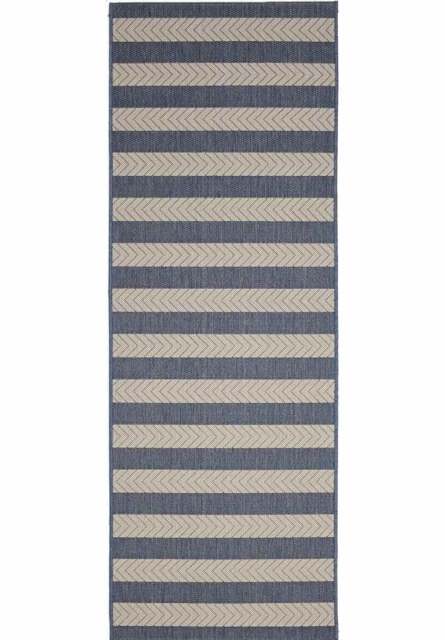 Rackhams County Stripe Blue Rug – Indoor & Outdoor - 67X300 cm - image 1