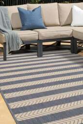 Rackhams County Stripe Blue Rug – Indoor & Outdoor - 67X300 cm - thumbnail 5