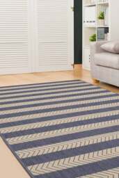 Rackhams County Stripe Blue Rug – Indoor & Outdoor - 67X300 cm - thumbnail 6