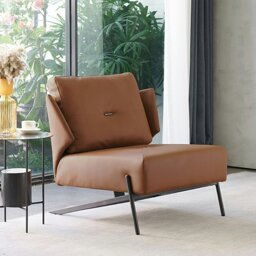 Rackhams Karpov Tige Accent Leather Chair, Armchair, More Colours - Brown - thumbnail 1