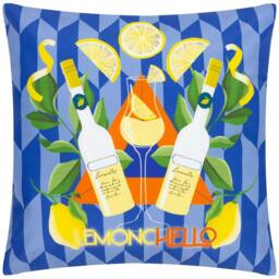 Rackhams Limoncello Abstract Outdoor Cushion Cover - Blue - One Size - Blue - 100% Polyester