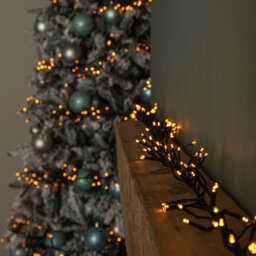 Rackhams 18.5m 1440 LED Christmas Cluster Multi-Action String Lights with Timer in Vintage Gold - thumbnail 1