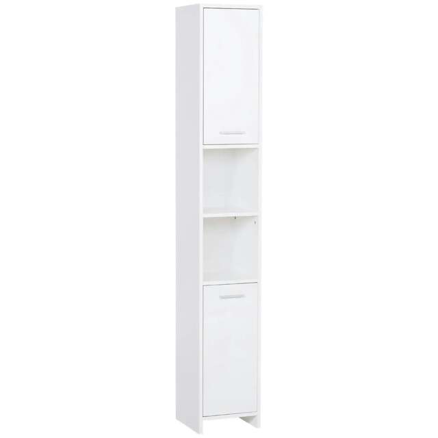 Rackhams Tall Bathroom Storage Cabinet with Three-position Adjustable Shelves For Neutral Style, Hallway White - image 1