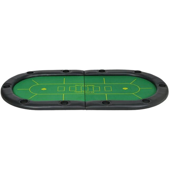 Rackhams SPORTNOW Foldable Poker Mat, 10-Player Table Top with Cup Holder, Carry Bag - Green - image 1