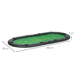 Rackhams SPORTNOW Foldable Poker Mat, 10-Player Table Top with Cup Holder, Carry Bag - Green - thumbnail 3