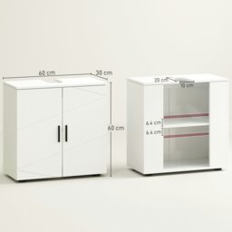 Rackhams Bathroom Vanity Unit, Under Sink Cabinet with Shelf, White - White - Particle board - Modern - thumbnail 6
