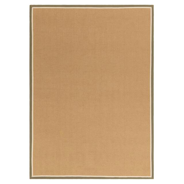 Rackhams Bordo Herringbone Jute Khaki Rug - 200x290cm - image 1