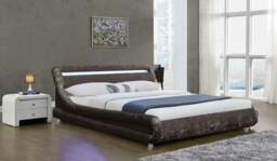 Rackhams Mallorca LED Crushed Velvet Bed Frame - Glamorous & Illuminated Comfort for Your Luxe Bedroom - Brown - 5ft - thumbnail 4