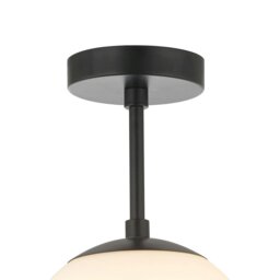 Rackhams Traditional Glass Globe IP44 Bathroom Ceiling Light Fixture in Matt Black - thumbnail 3