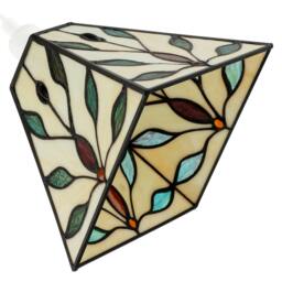 Rackhams Square Tiffany Glass Pendant Light Shade with Emerald Green Leaves - thumbnail 5