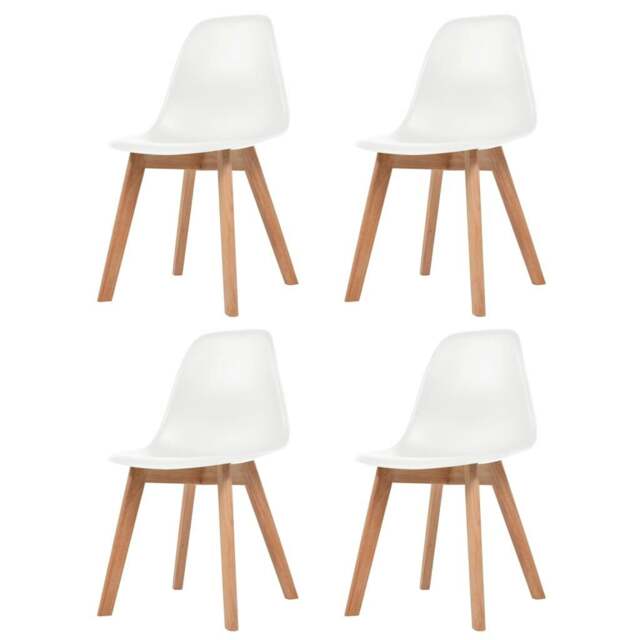 Rackhams Dining Chairs 4 pcs White Plastic