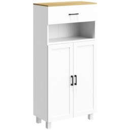 Rackhams Kitchen Cupboard Storage Cabinet with Drawer, Countertop, White - White - thumbnail 2