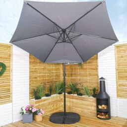 Rackhams 3m Hanging Banana Cantilever Garden Parasol with Cover in Grey - Outdoor Umbrella & Parasols - thumbnail 5
