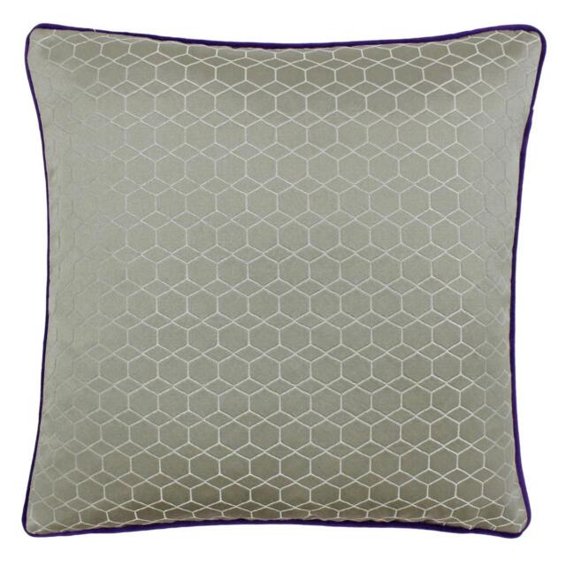 Rackhams Riva Paoletti Balham Cushion Cover - Taupe/Purple - 45x45cm - Taupe/Purple - 58% Linen/42% Polyester