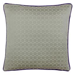 Rackhams Riva Paoletti Balham Cushion Cover - Taupe/Purple - 45x45cm - Taupe/Purple - 58% Linen/42% Polyester