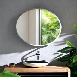 Rackhams Wall Mounted  Frameless Oval Vanity Mirror - thumbnail 2