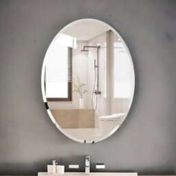 Rackhams Wall Mounted  Frameless Oval Vanity Mirror - thumbnail 1