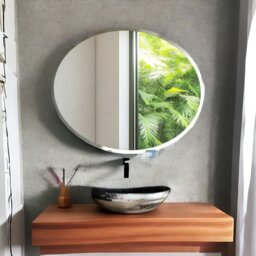 Rackhams Wall Mounted  Frameless Oval Vanity Mirror - thumbnail 3