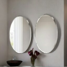 Rackhams Wall Mounted  Frameless Oval Vanity Mirror - thumbnail 6