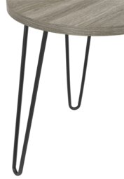Rackhams Owen Retro Round End Table in Distressed Grey Oak - Grey - thumbnail 5