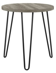 Rackhams Owen Retro Round End Table in Distressed Grey Oak - Grey - thumbnail 1